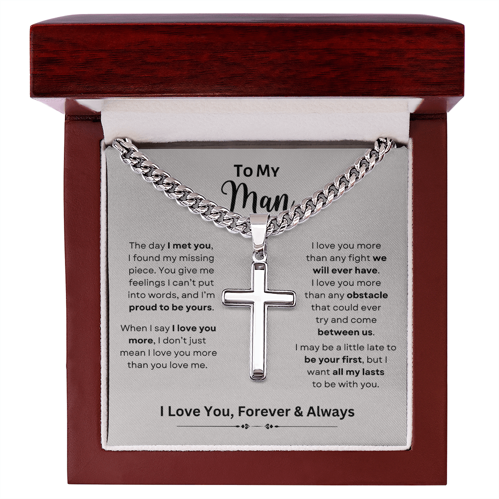 To My Man | Cuban Link Chain with Artisan Cross