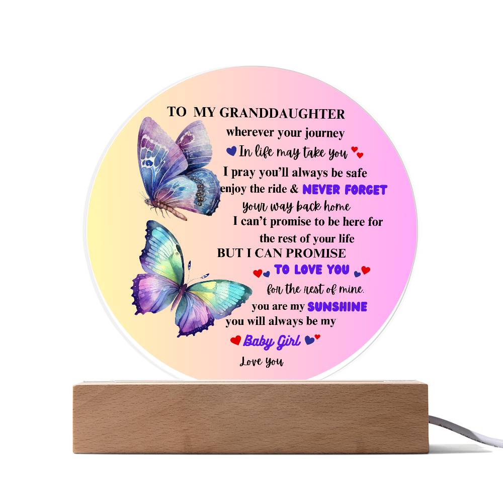 TO MY GRANDDAUGHTER | ROUND ACRYLIC