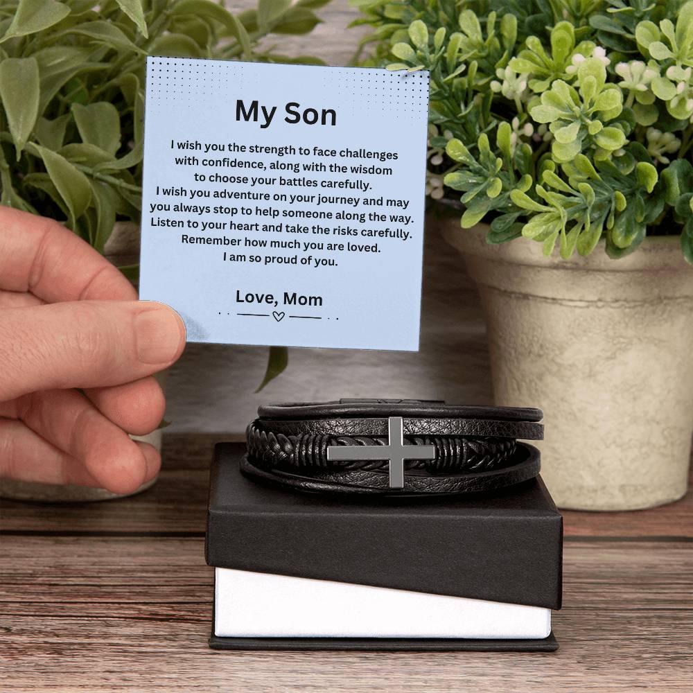 To My Son | Men's Cross Bracelet