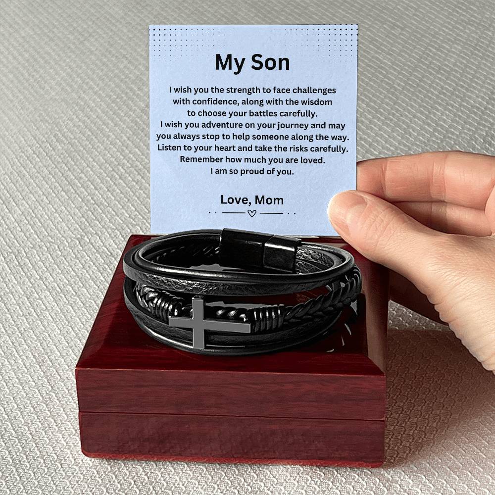 To My Son | Men's Cross Bracelet