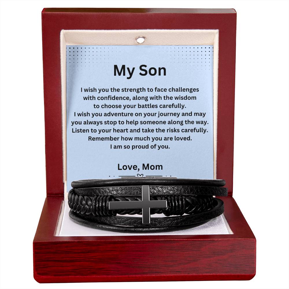To My Son | Men's Cross Bracelet