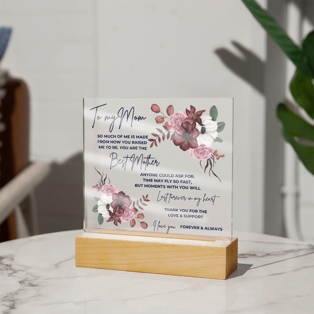 TO MY MOM | BEST MOTHER | SQUARE ACRYLIC PLAQUE