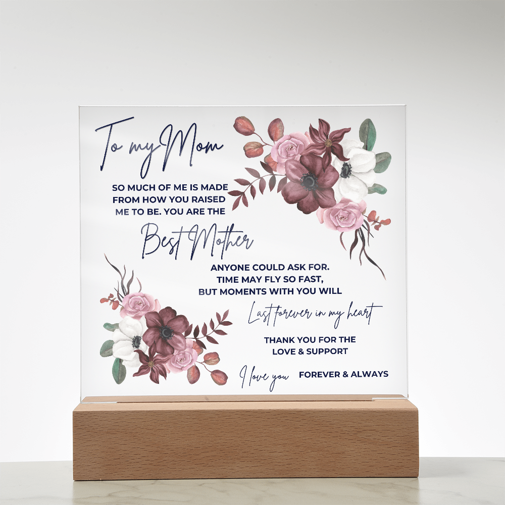TO MY MOM | BEST MOTHER | SQUARE ACRYLIC PLAQUE