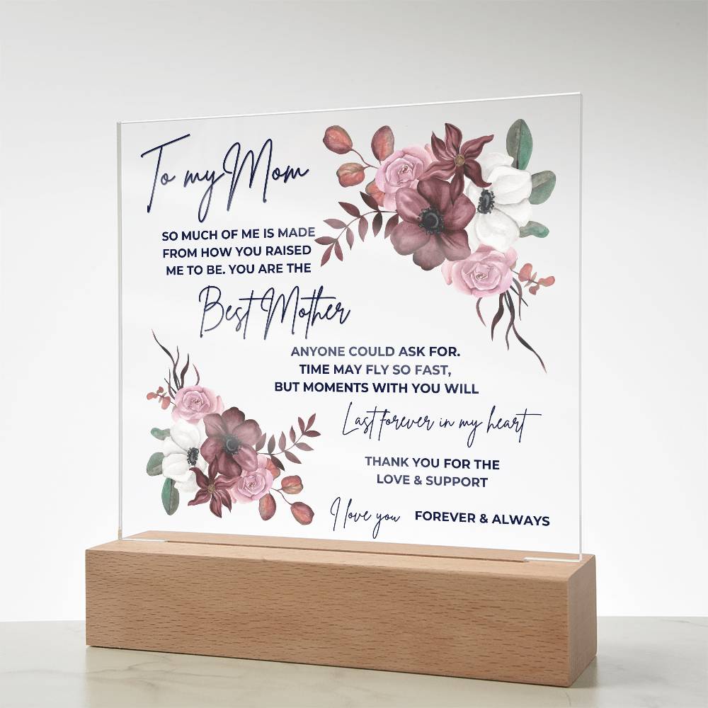 TO MY MOM | BEST MOTHER | SQUARE ACRYLIC PLAQUE