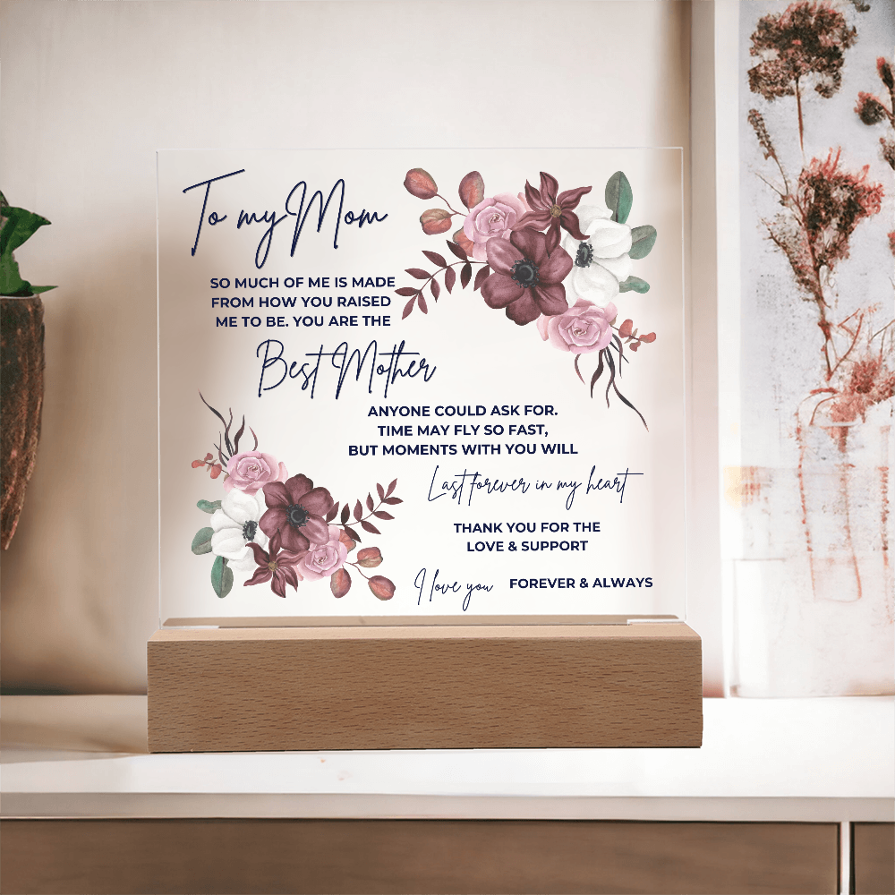 TO MY MOM | BEST MOTHER | SQUARE ACRYLIC PLAQUE