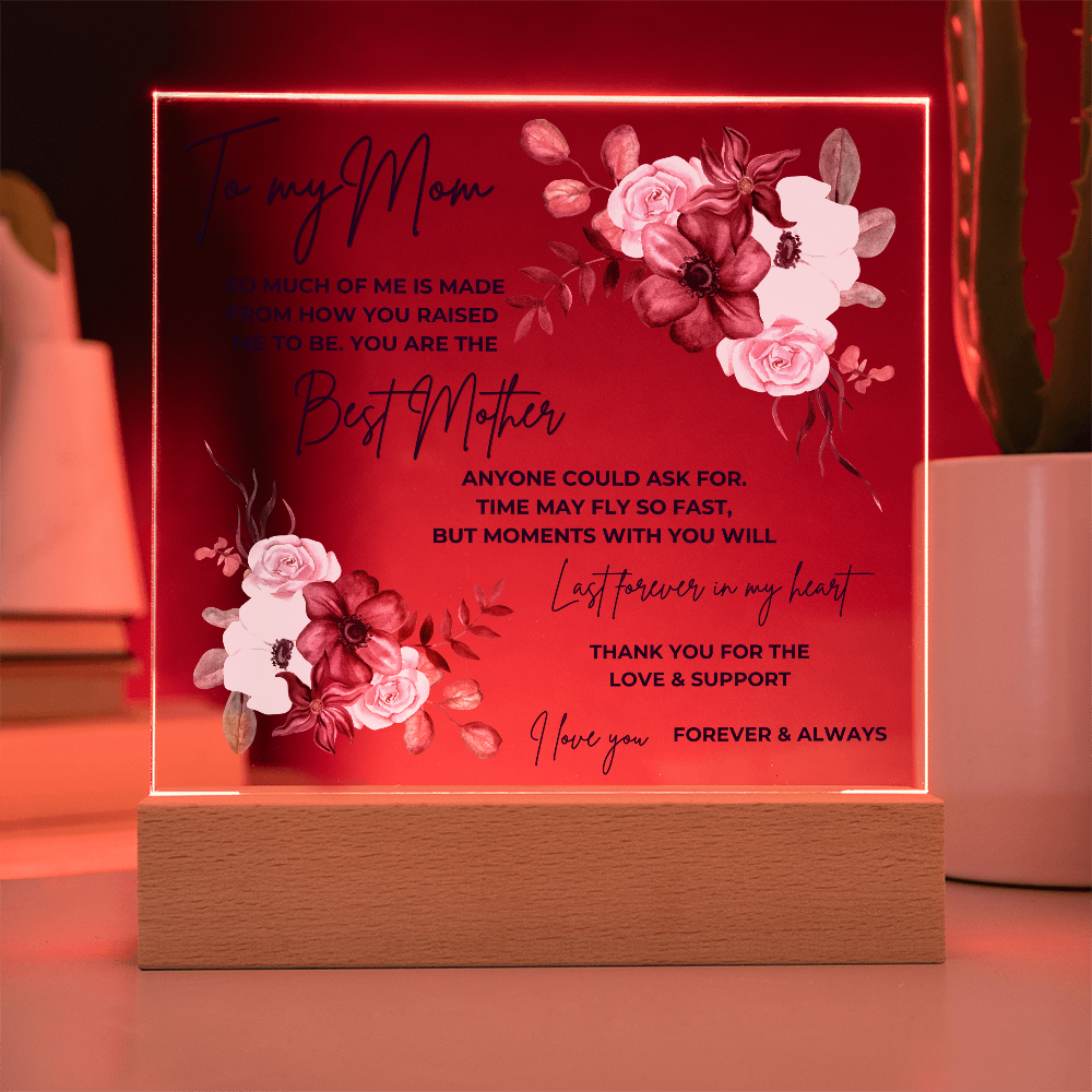 TO MY MOM | BEST MOTHER | SQUARE ACRYLIC PLAQUE