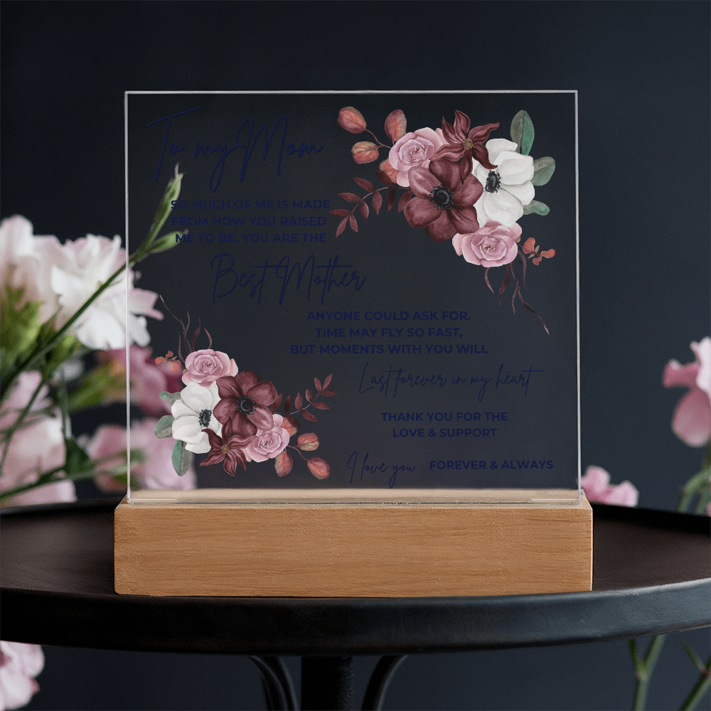 TO MY MOM | BEST MOTHER | SQUARE ACRYLIC PLAQUE