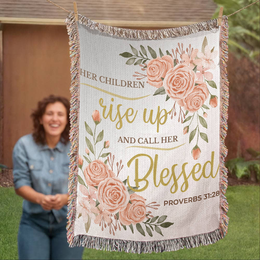 MOM BLESSED BLANKET | WOVEN BLANKET 50 x 60