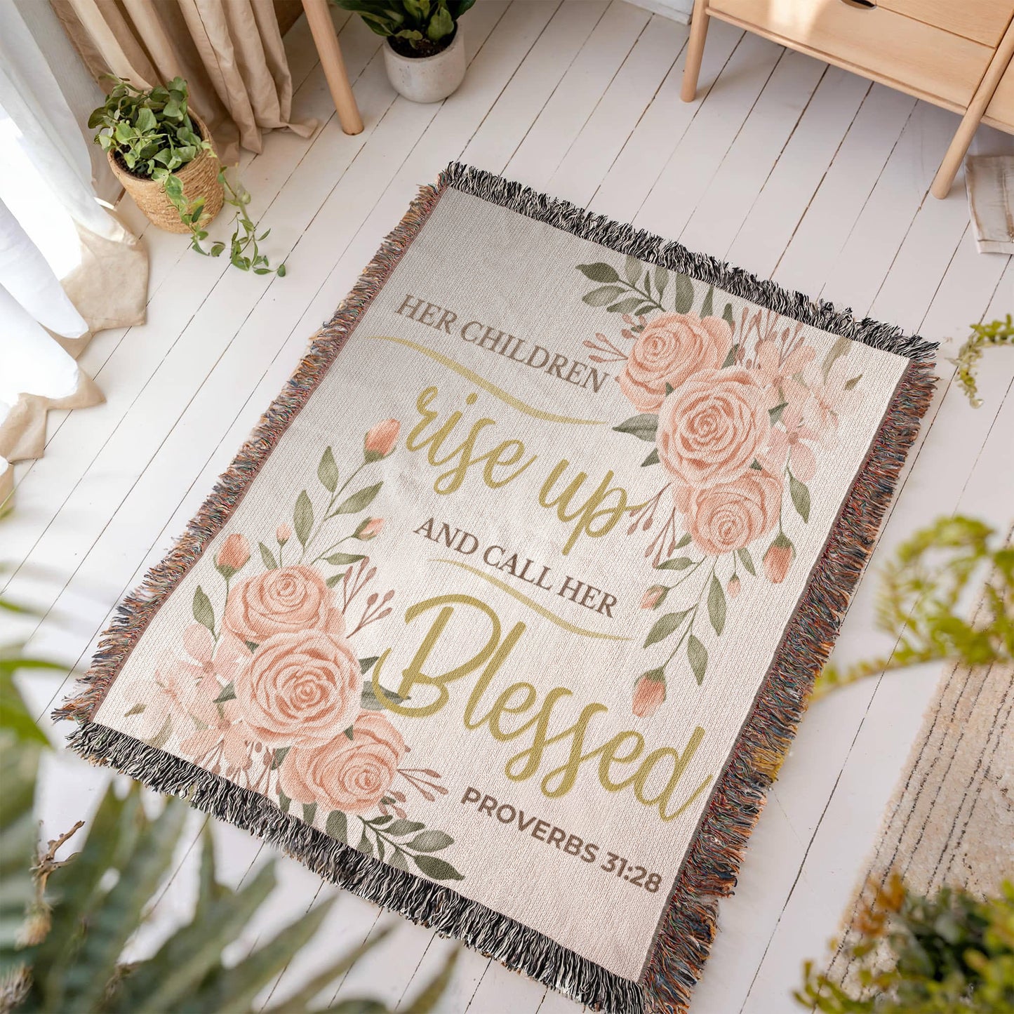 MOM BLESSED BLANKET | WOVEN BLANKET 50 x 60