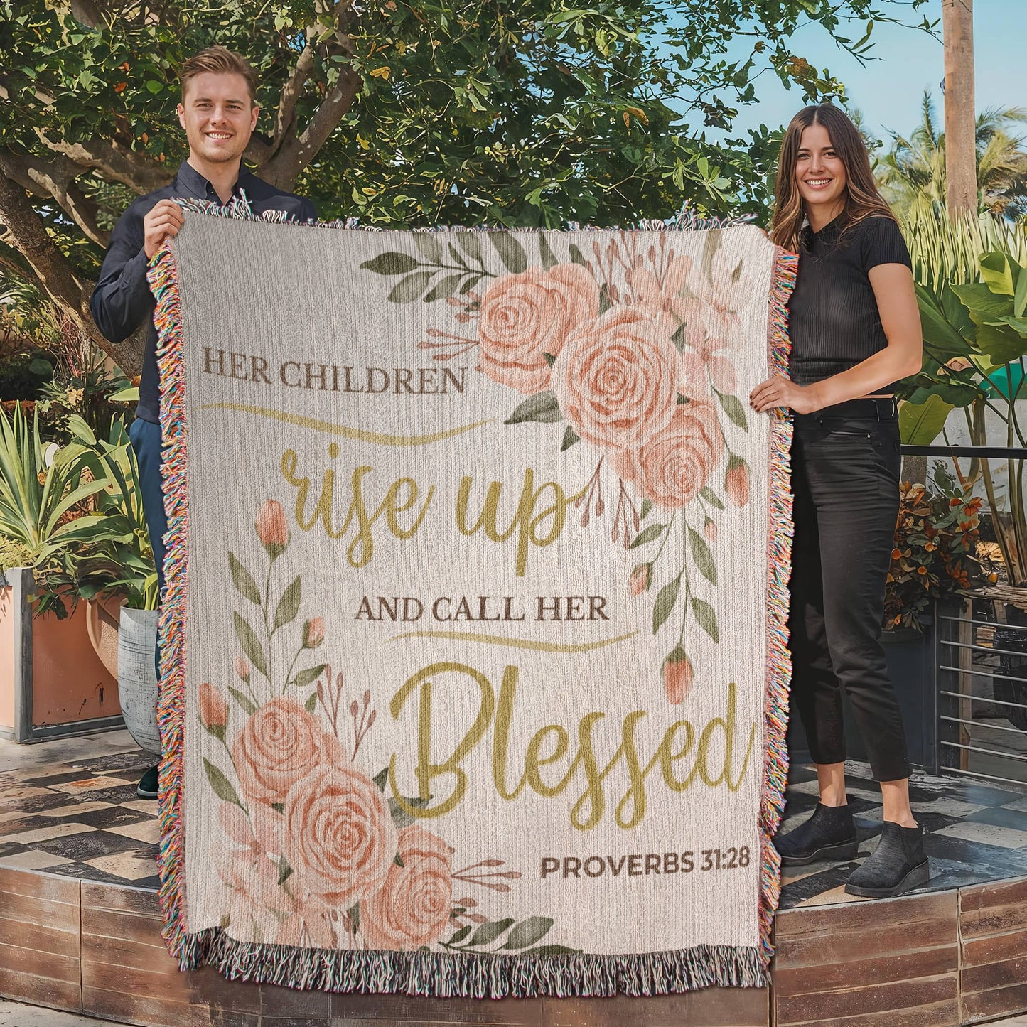 MOM BLESSED BLANKET | WOVEN BLANKET 50 x 60