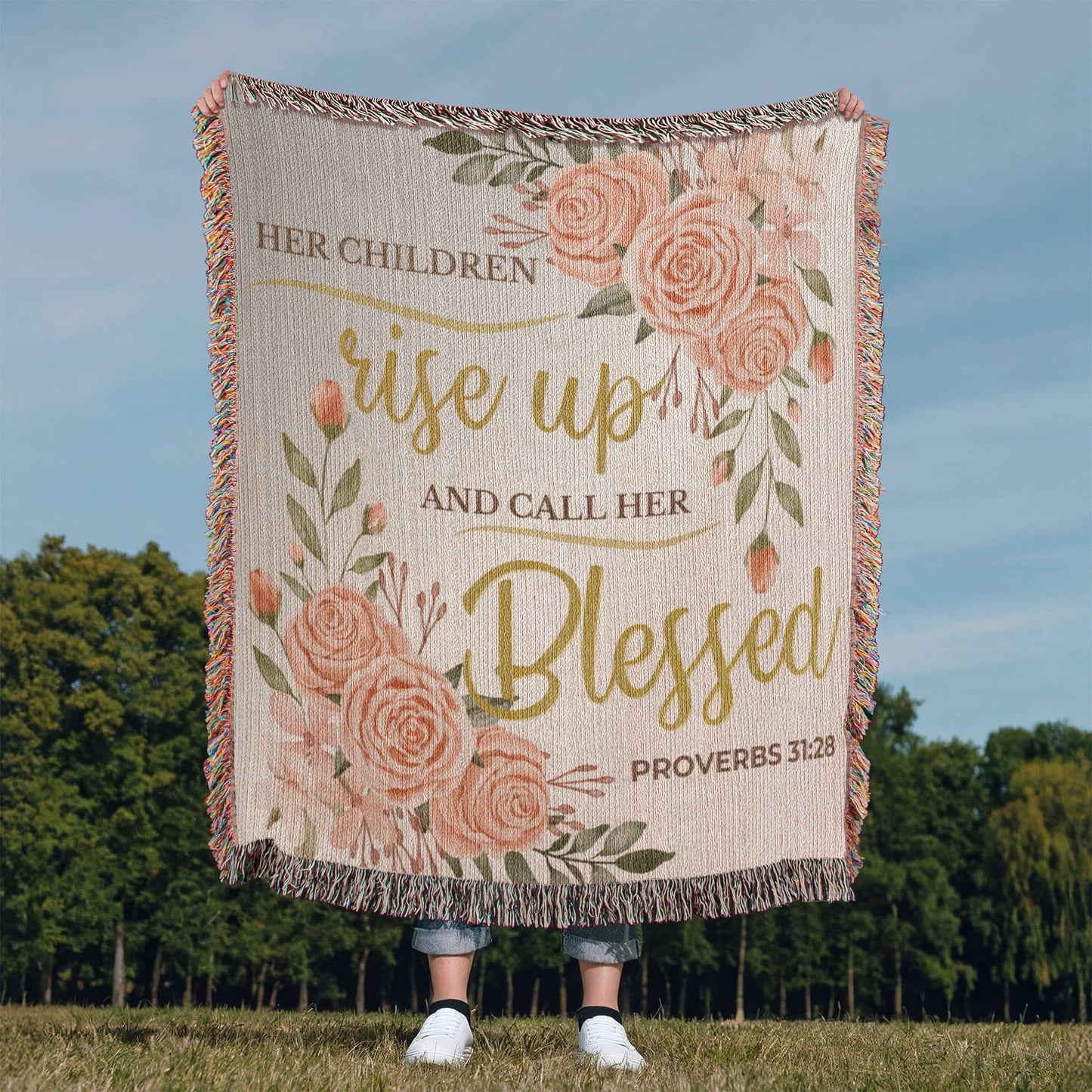 MOM BLESSED BLANKET | WOVEN BLANKET 50 x 60
