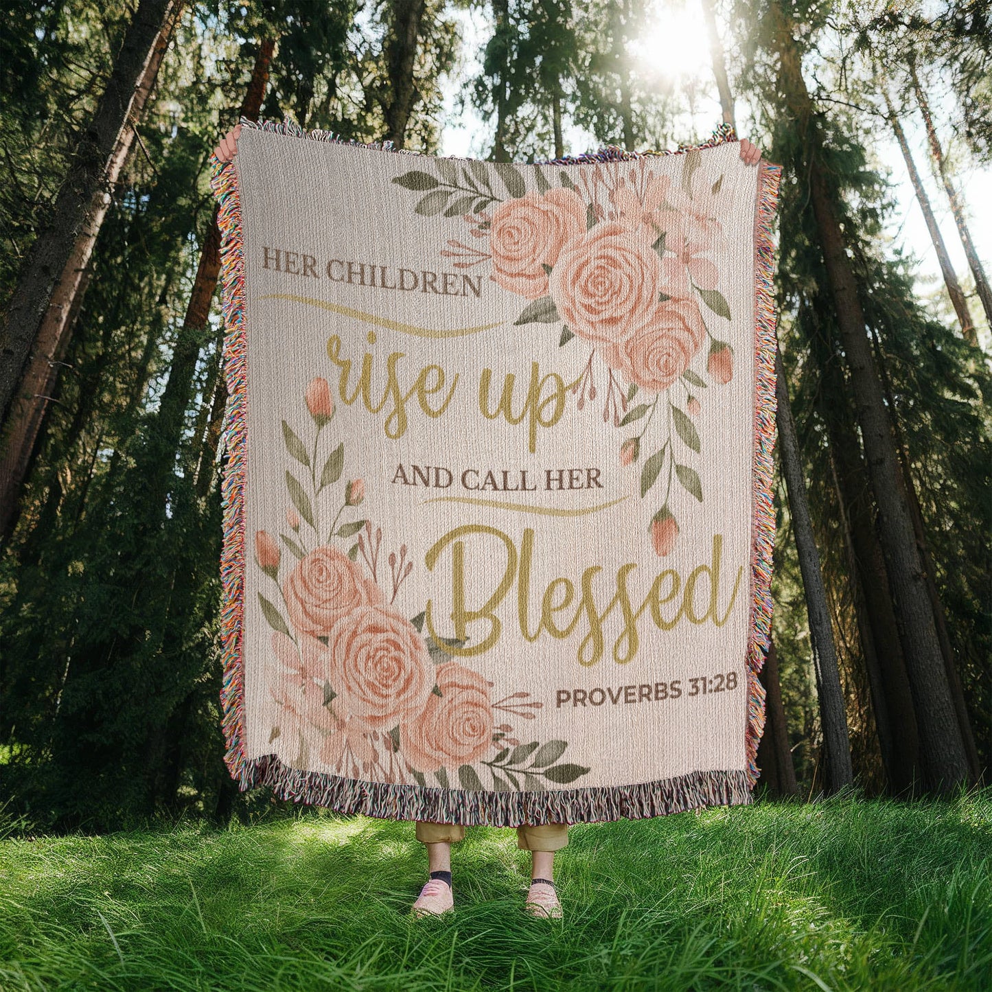MOM BLESSED BLANKET | WOVEN BLANKET 50 x 60