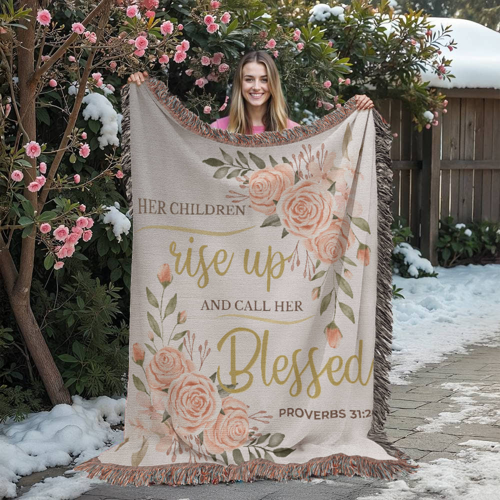 MOM BLESSED BLANKET | WOVEN BLANKET 50 x 60