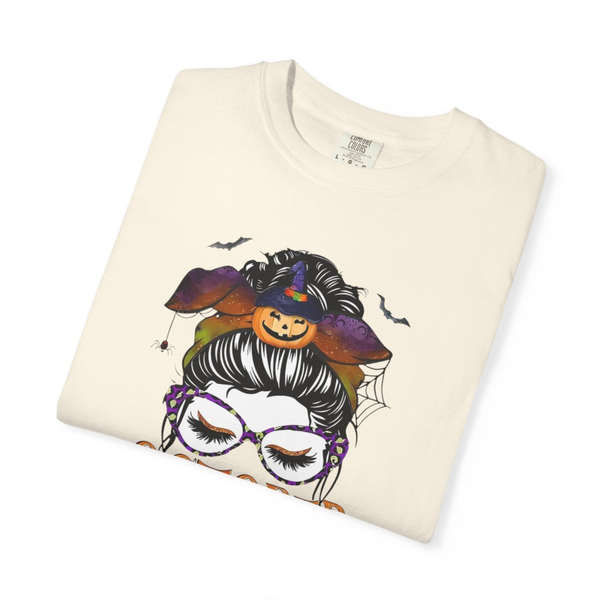 Comfort Colors® "October Girl" Halloween T-Shirt – Spooky Cute Pumpkin Headband & Glasses Design