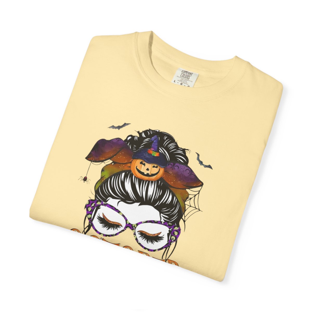 Comfort Colors® "October Girl" Halloween T-Shirt – Spooky Cute Pumpkin Headband & Glasses Design