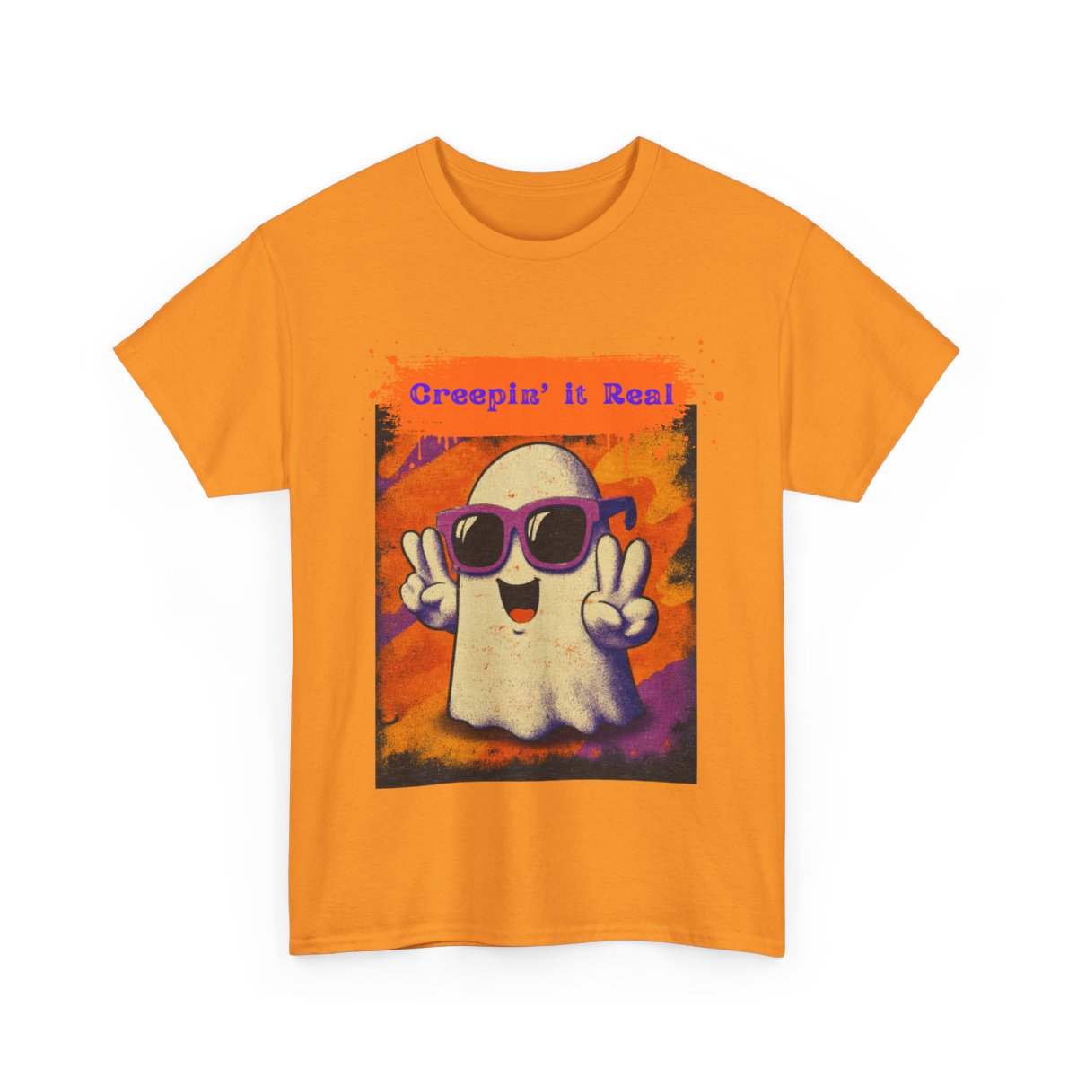 Creepin’ It Real Funny Halloween Ghost T-Shirt with Sunglasses