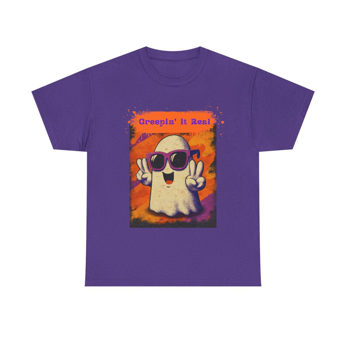 Creepin’ It Real Funny Halloween Ghost T-Shirt with Sunglasses