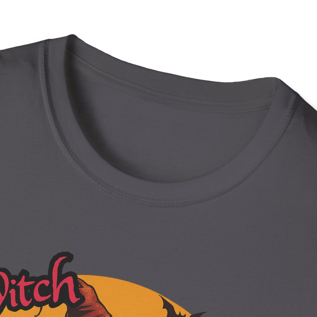 "Witch Please" Halloween T-Shirt – Retro Flying Witch Graphic Tee for Women