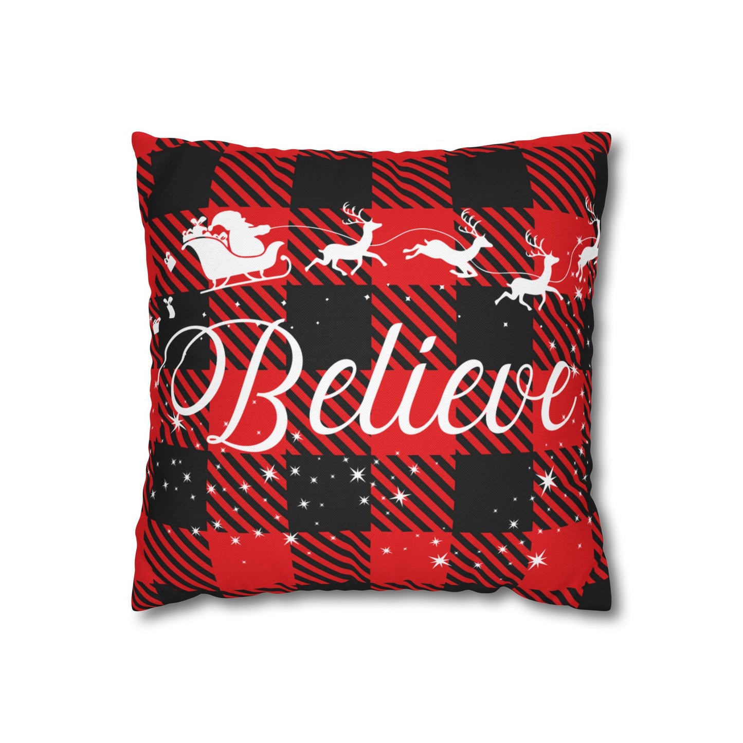 Christmas | Believe Square Pillow Cover (Available in 14", 16", 18", and 20")