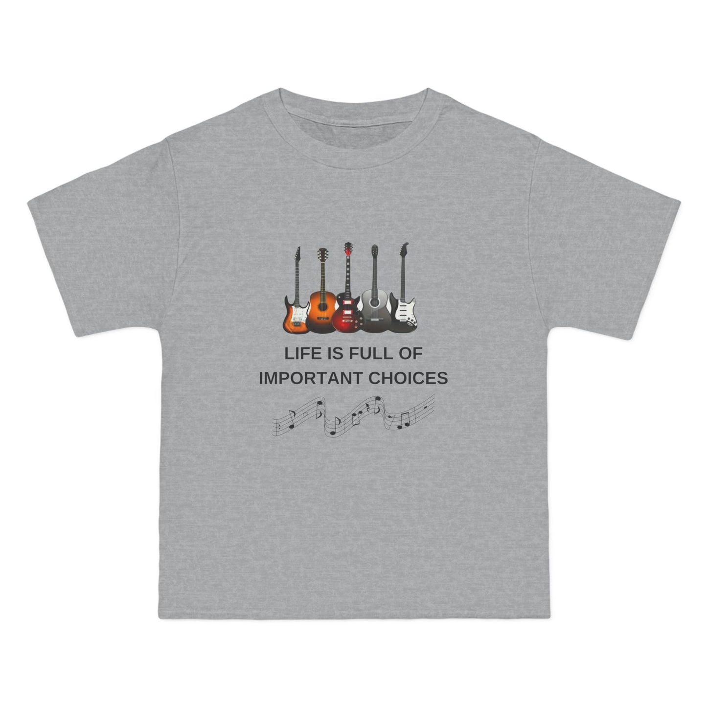 Life Is Full of Important Choices Guitar T-Shirt | Funny Music Shirt for Guitar Players