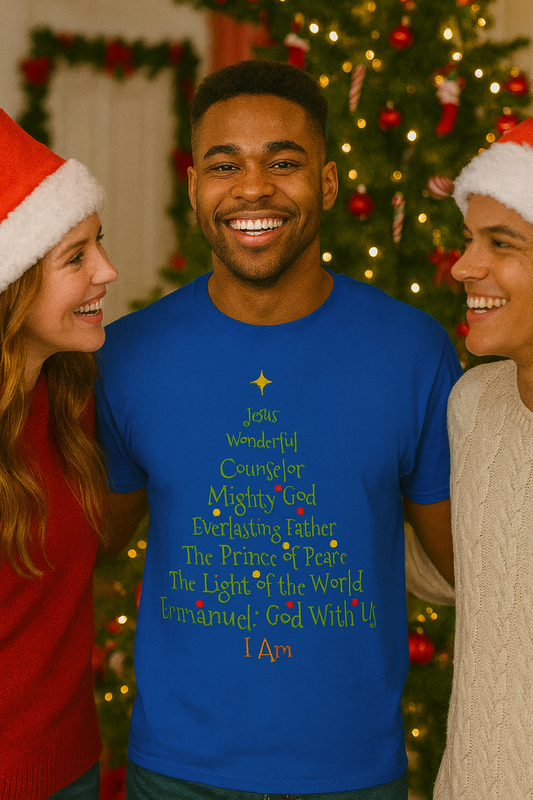 Christian Christmas Tree Names of Jesus Shirt