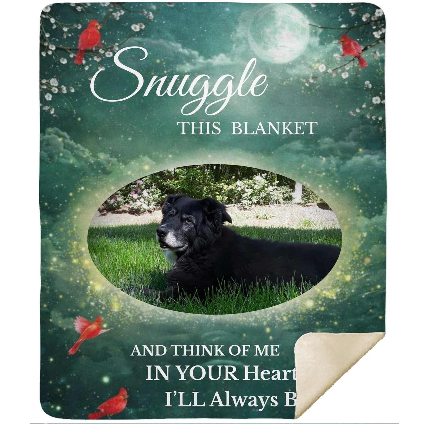 Personalized Pet Memorial Blanket – “Snuggle This Blanket and Think of Me” Custom Pet Remembrance Throw – Eternal Embrace Collection