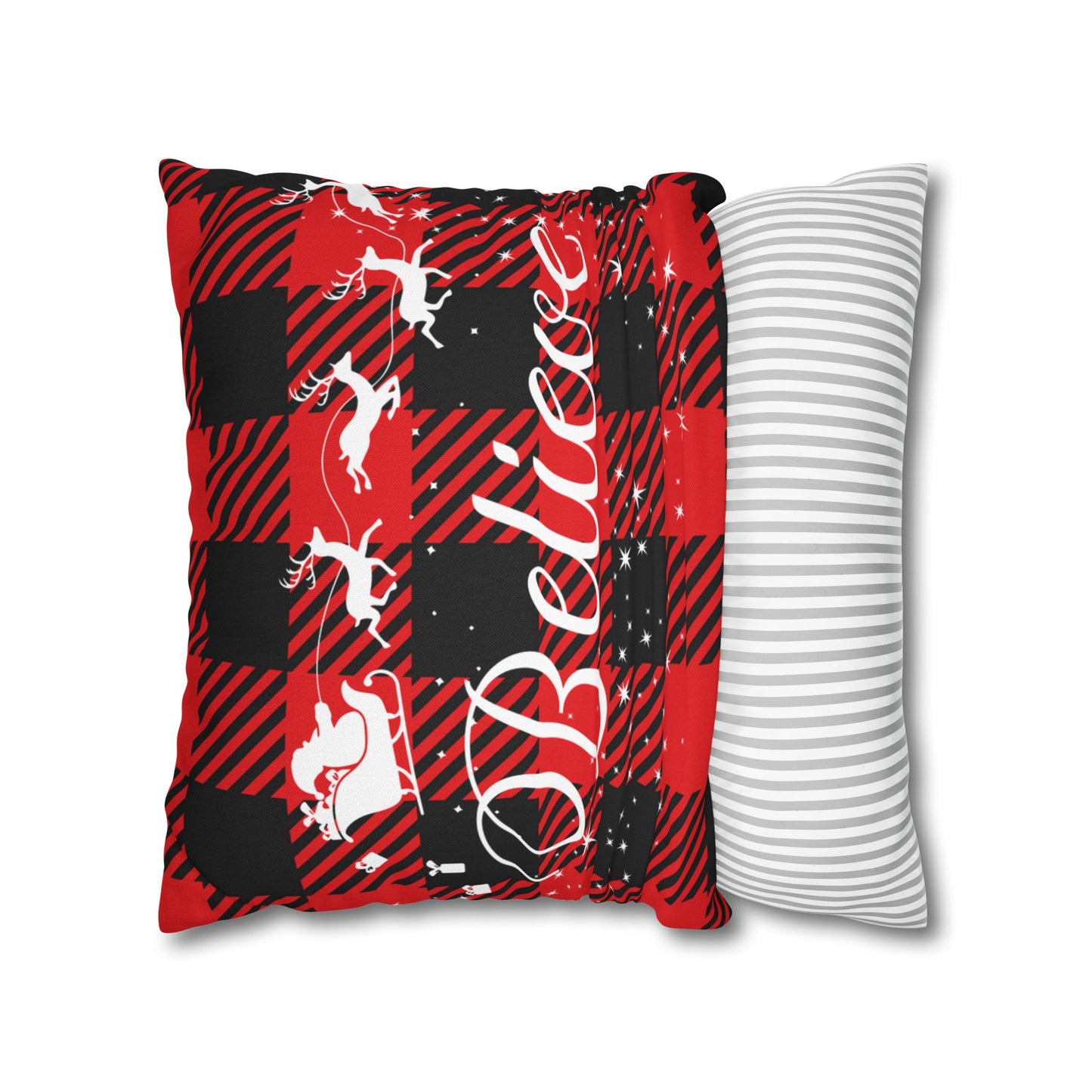 Christmas | Believe Square Pillow Cover (Available in 14", 16", 18", and 20")