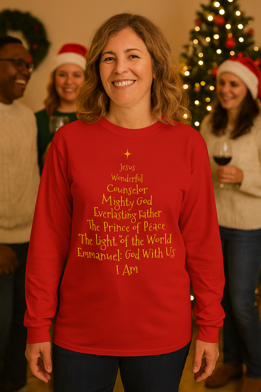 Christian Christmas Tree Names of Jesus Shirt