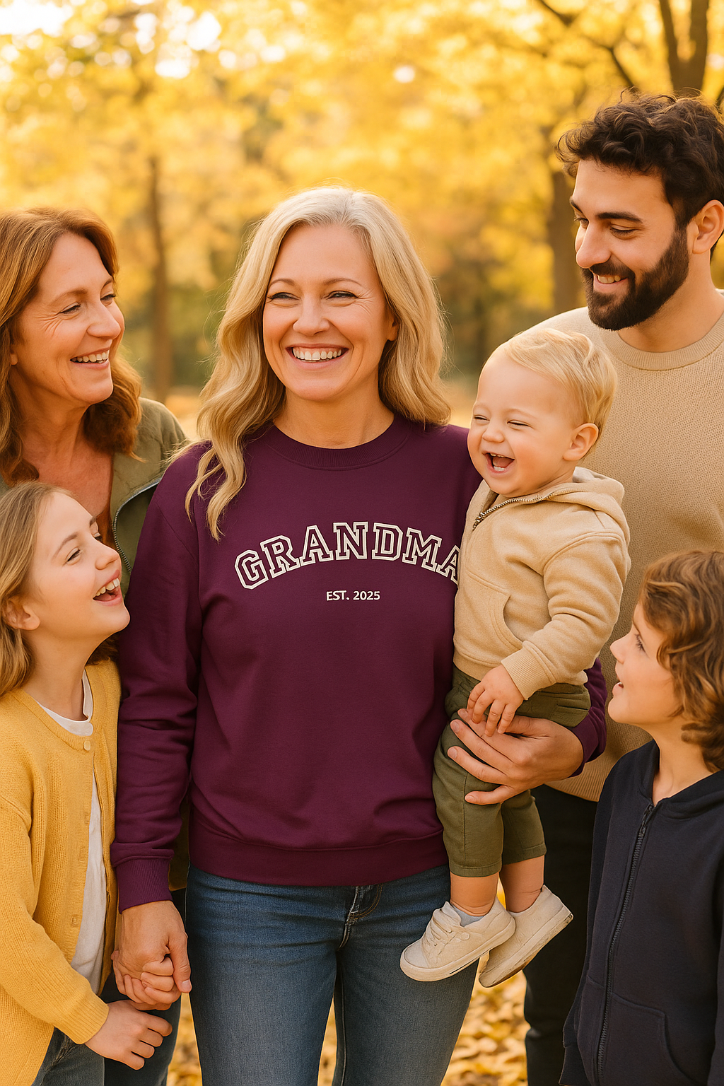 New Grandma with Grandkid's Names  Sweatshirt