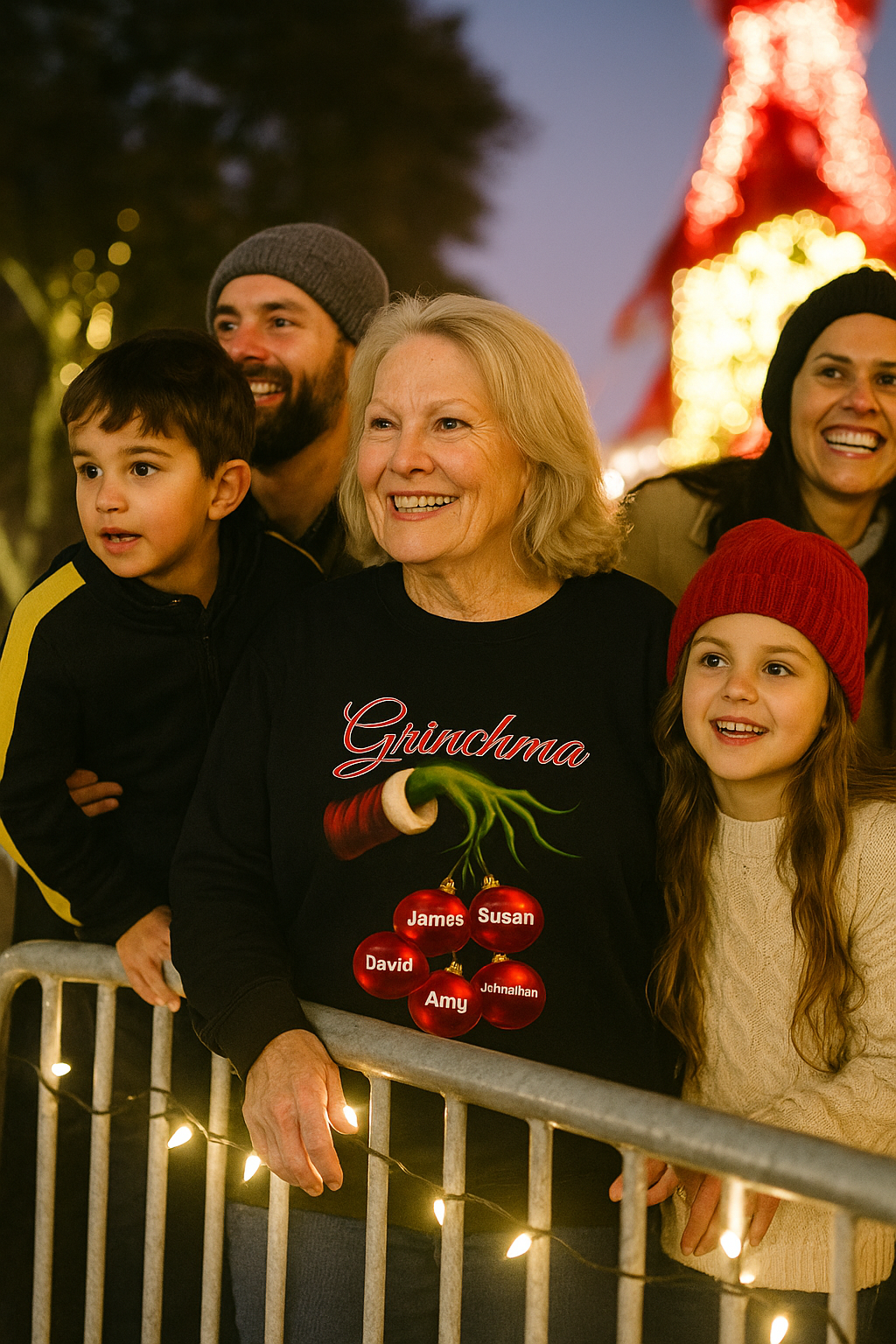 “Grinchma” Christmas Sweatshirt |  Up to Seven Grandkids' Names