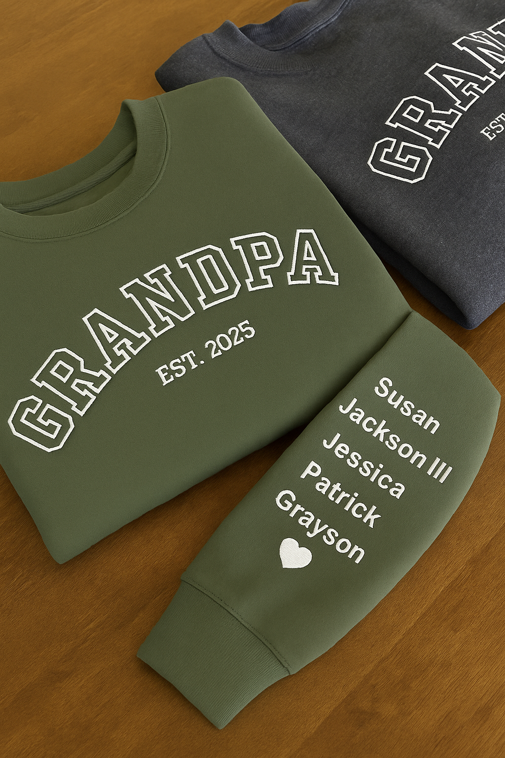 New Grandpa Sweatshirt with Grandkid's Names