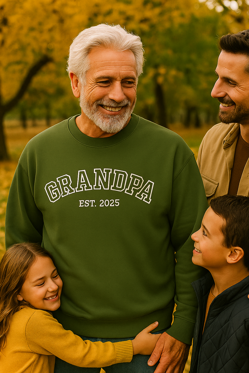 New Grandpa Sweatshirt with Grandkid's Names