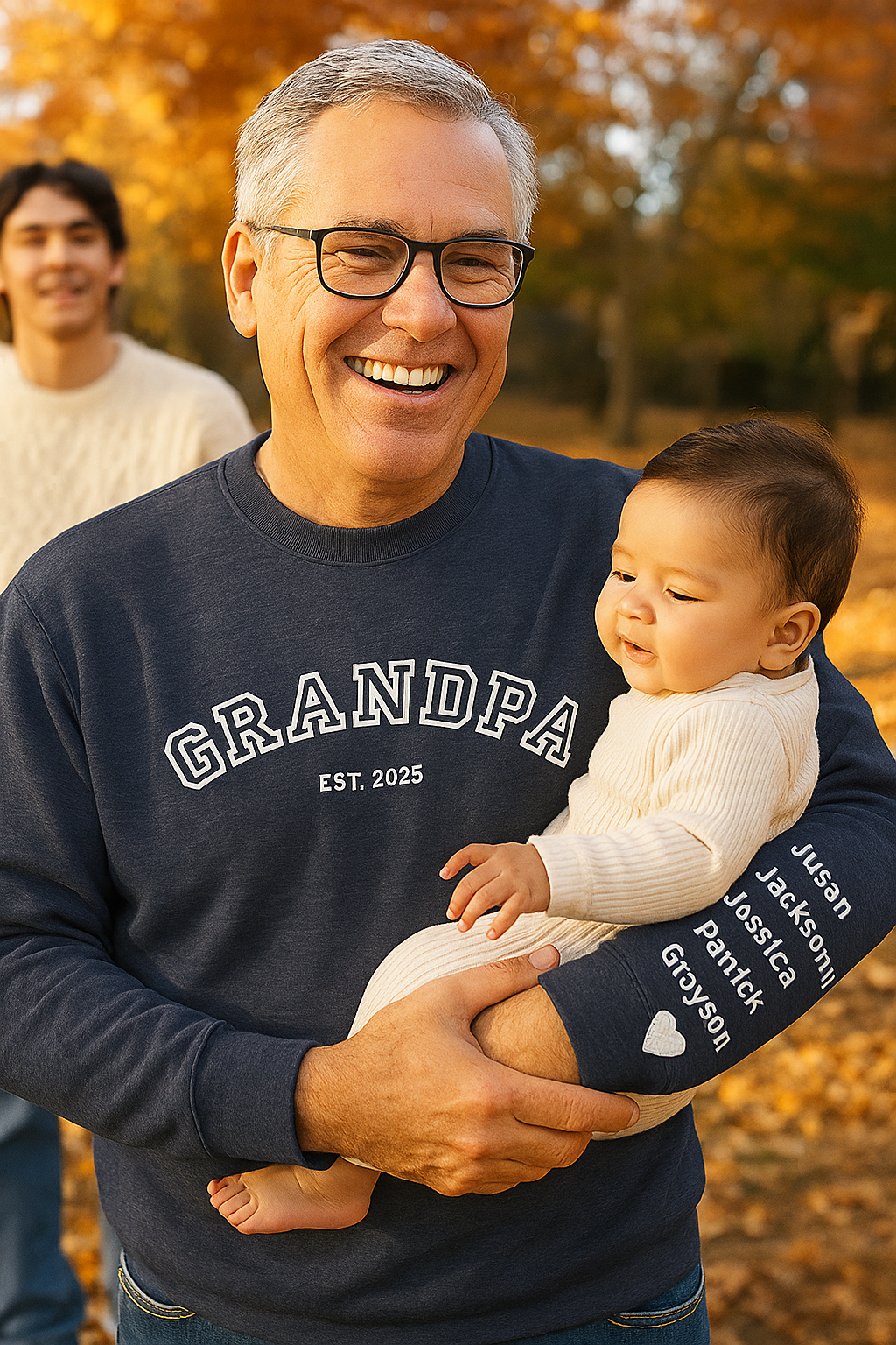 New Grandpa Sweatshirt with Grandkid's Names