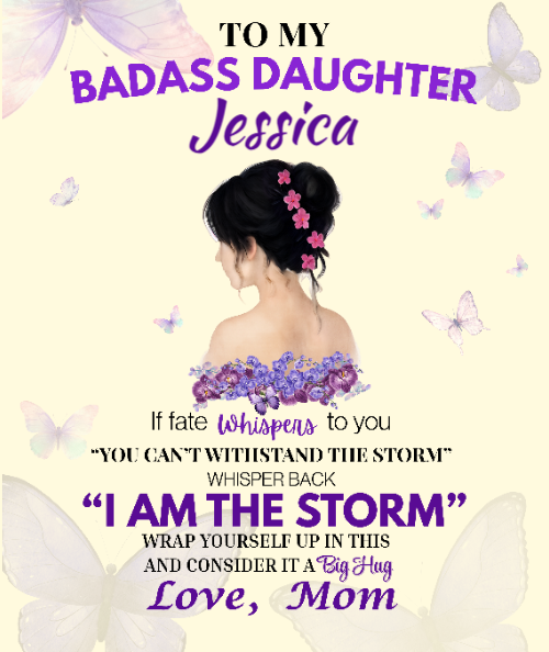 “To My Badass Daughter” Personalized Comfort Blanket   50 x 60