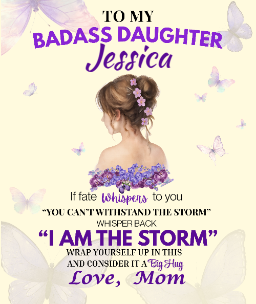 “To My Badass Daughter” Personalized Comfort Blanket   50 x 60