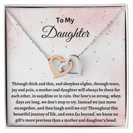 TO MY DAUGHTER FROM MOM   |   INTERLOCKING HEARTS NECKLACE