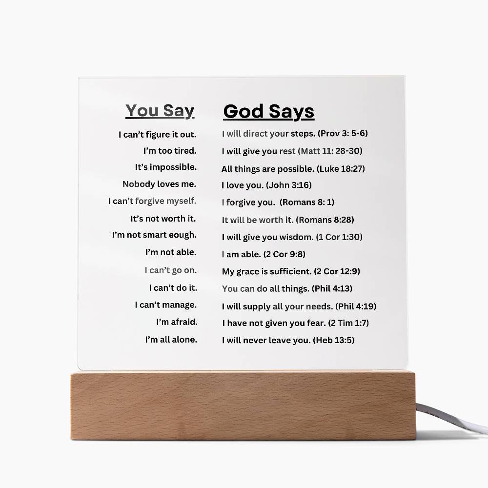 Encouraging Words of God Acrylic LED Light