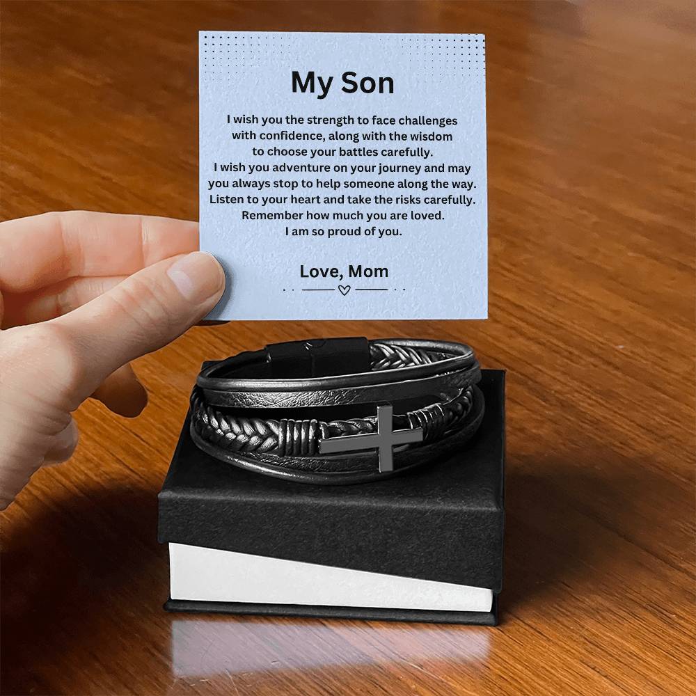 To My Son |  Men's Cross Bracelet