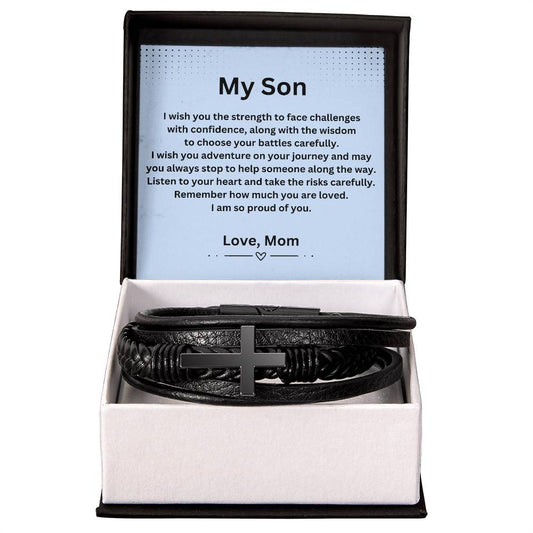 To My Son |  Men's Cross Bracelet