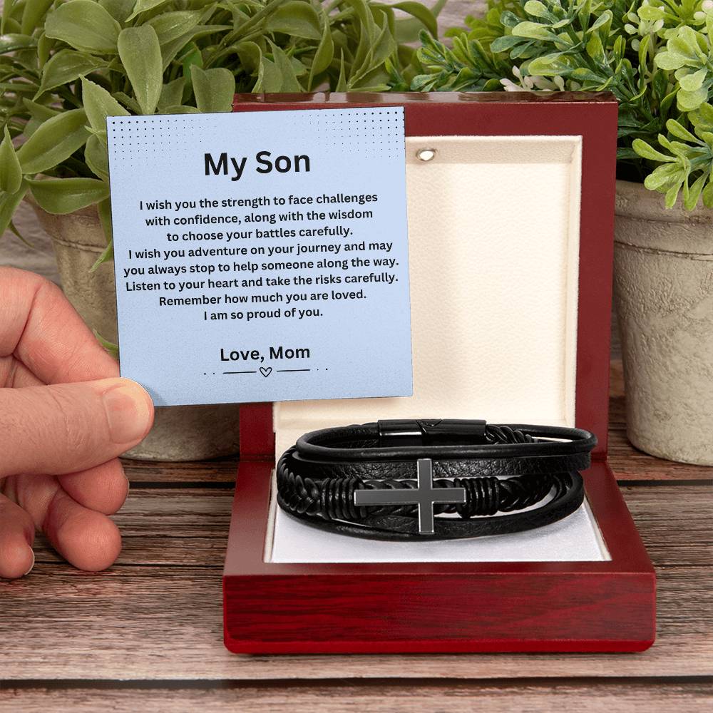 To My Son |  Men's Cross Bracelet