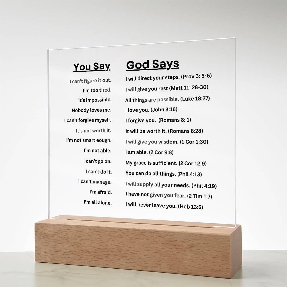 Encouraging Words of God Acrylic LED Light