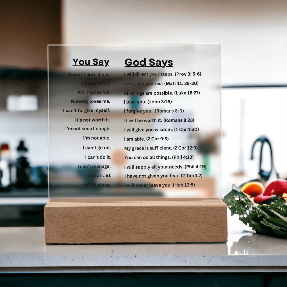 Encouraging Words of God Acrylic LED Light