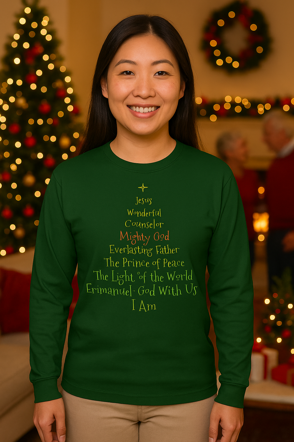Christian Christmas Tree Names of Jesus Shirt