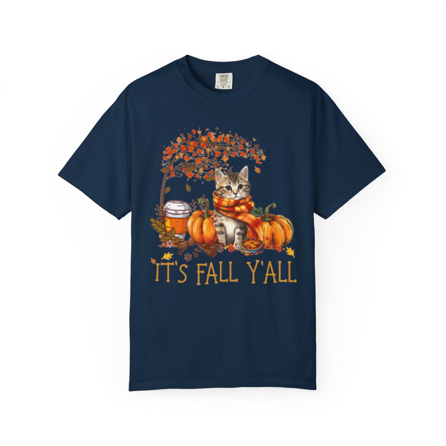 "It's Fall Y'all" Tabby Kitten Comfort Colors® Garment-Dyed T-shirt