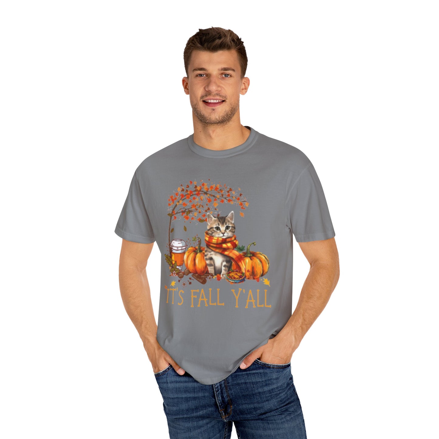 "It's Fall Y'all" Tabby Kitten Comfort Colors® Garment-Dyed T-shirt