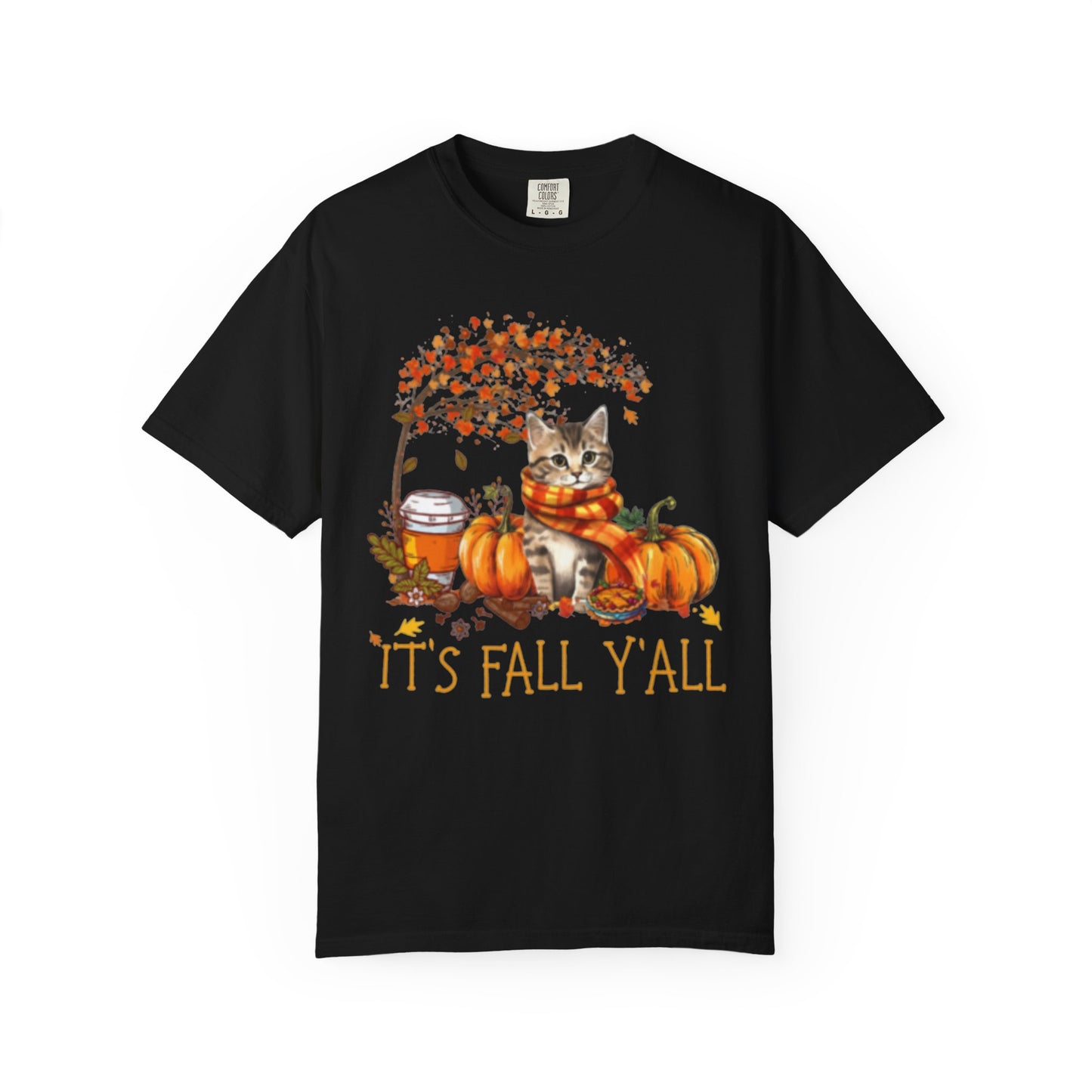 "It's Fall Y'all" Tabby Kitten Comfort Colors® Garment-Dyed T-shirt