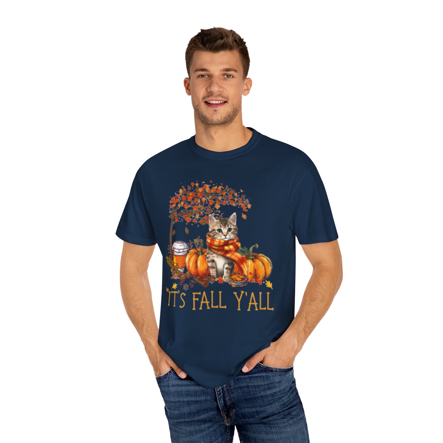 "It's Fall Y'all" Tabby Kitten Comfort Colors® Garment-Dyed T-shirt
