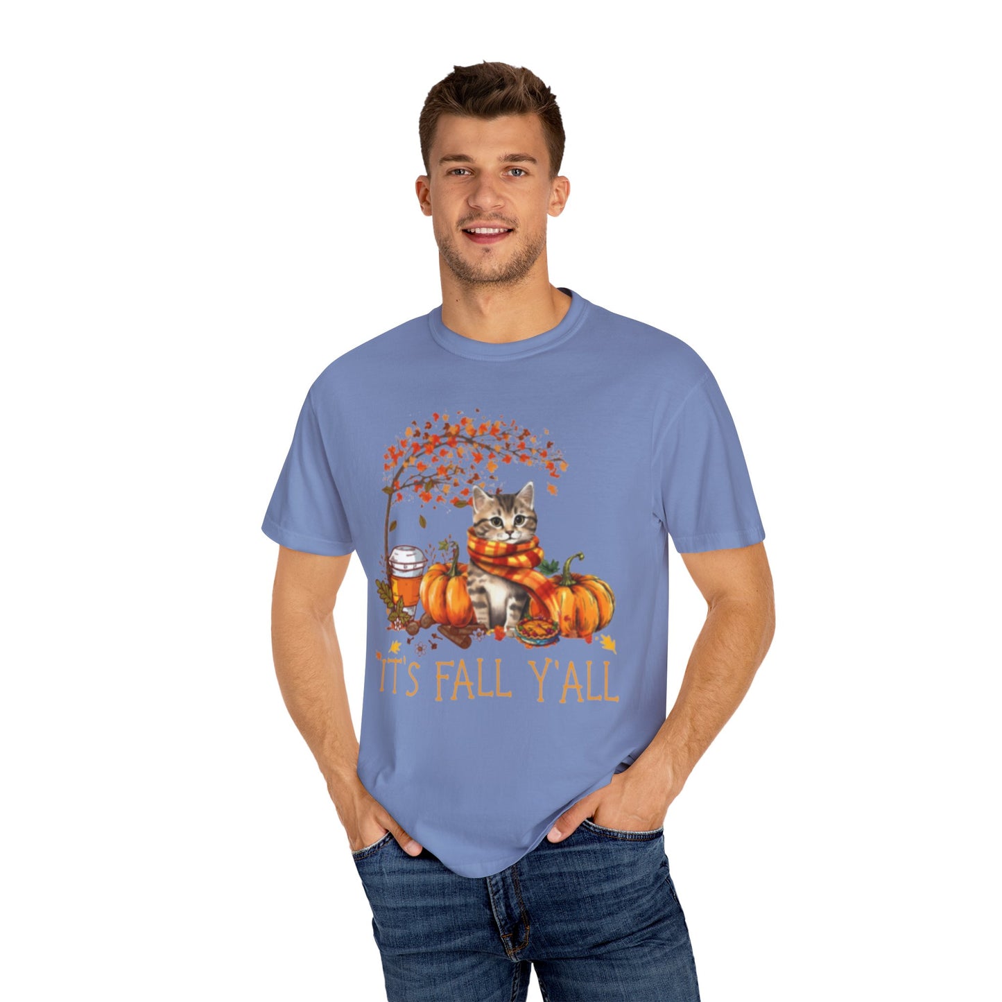 "It's Fall Y'all" Tabby Kitten Comfort Colors® Garment-Dyed T-shirt