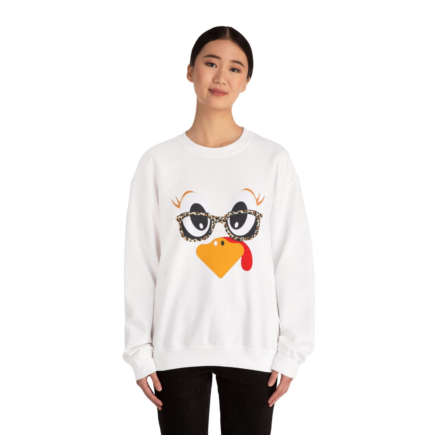 Sassy Turkey Face with Leopard Glasses T-Shirt - Funny Thanksgiving Tee