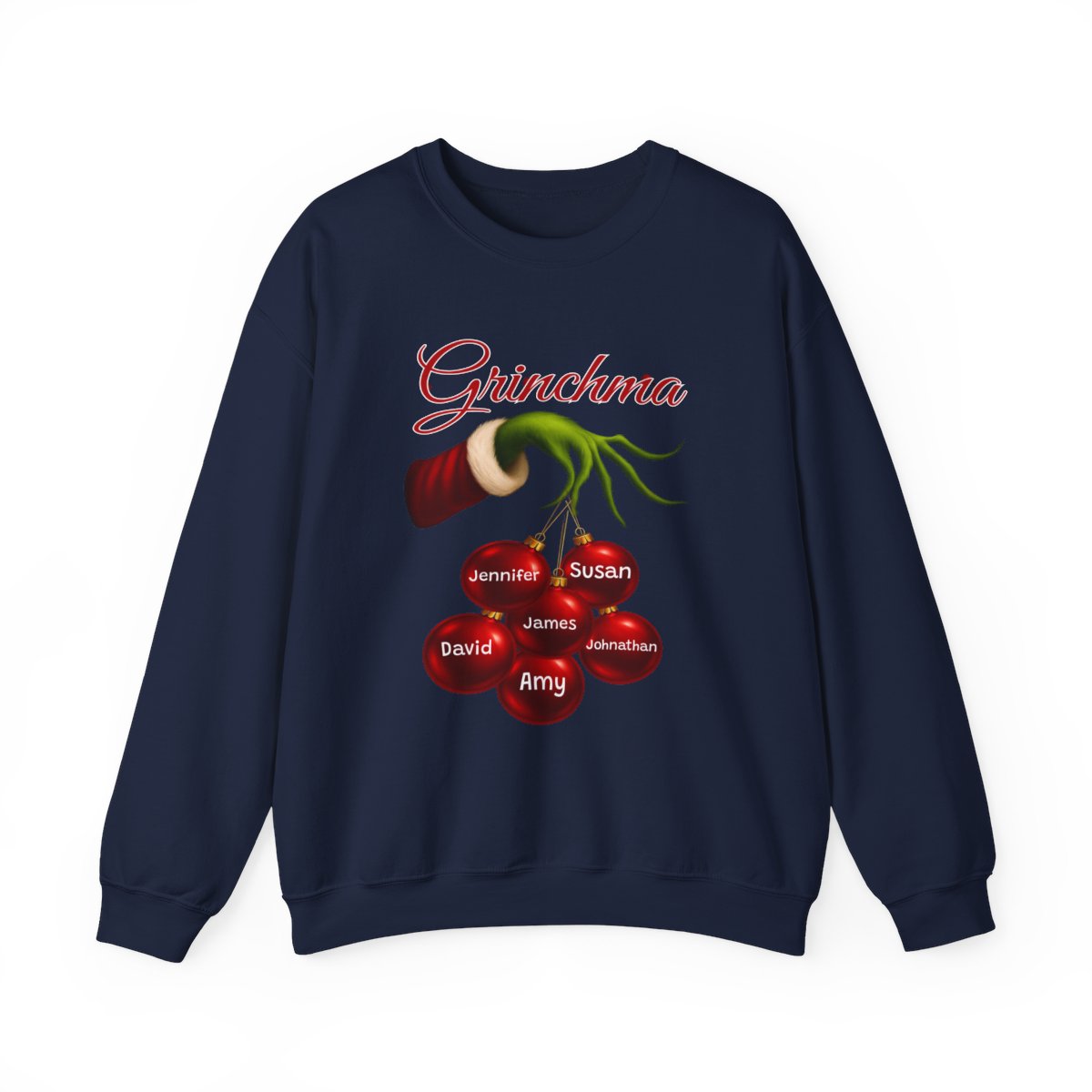 “Grinchma” Christmas Sweatshirt |  Up to Seven Grandkids' Names